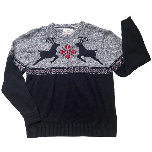 Sparkly Lurex Nordic Fair Isle Eyelash Christmas Pullover Sweater
